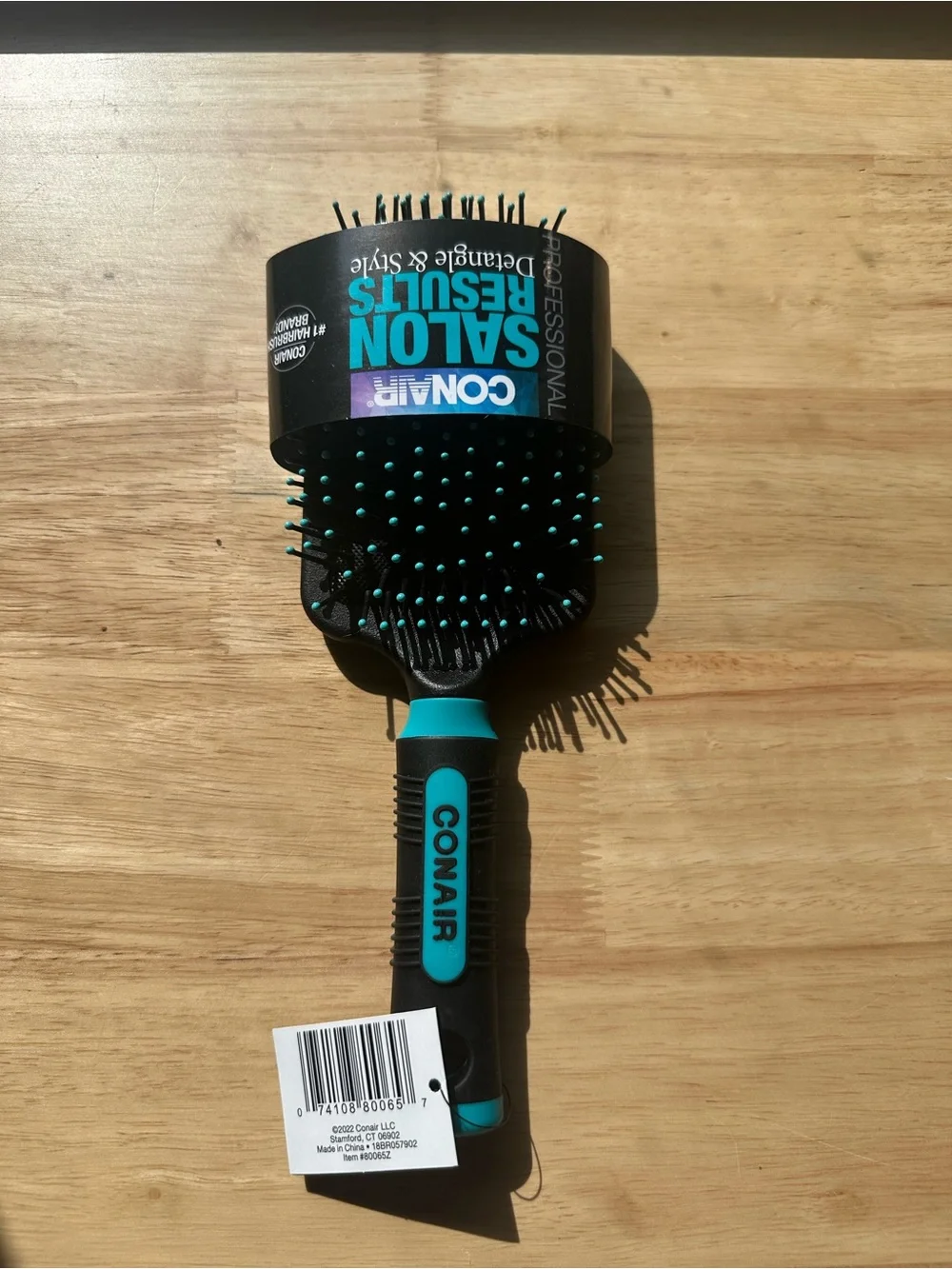 Conair Teal and Black Paddle Hair Brush - Detangle & Style professional salon